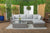Monte Carlo - High Back Rattan Garden Furniture Sofa Set with Coffee Table, Grey Cushions and Stool