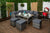 Palma - Grey Rattan Casual Dining Sofa Set - High Backed with Dining Table and Three Stools